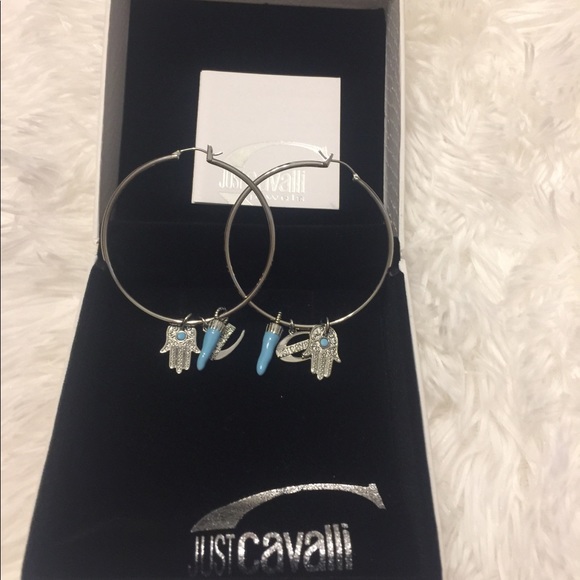 Just Cavalli Jewelry - JUST CAVALLI Hoop Earring New Hamsa Hand Logo